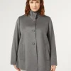 Online Marina Rinaldi Coat in wool drap MEDIUMGREY