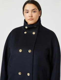 Sale Marina Rinaldi Coat in wool drap MIDNIGHTBLUE