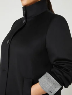 Outlet Marina Rinaldi Coat in wool drap BLACK