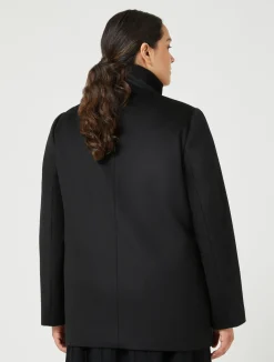 Outlet Marina Rinaldi Coat in wool drap BLACK