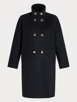 Sale Marina Rinaldi Coat in wool drap MIDNIGHTBLUE