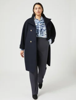 Sale Marina Rinaldi Coat in wool drap MIDNIGHTBLUE
