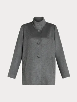Online Marina Rinaldi Coat in wool drap MEDIUMGREY