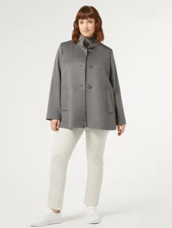 Online Marina Rinaldi Coat in wool drap MEDIUMGREY
