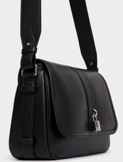 Discount Marina Rinaldi Coated fabric crossbody bag BLACK