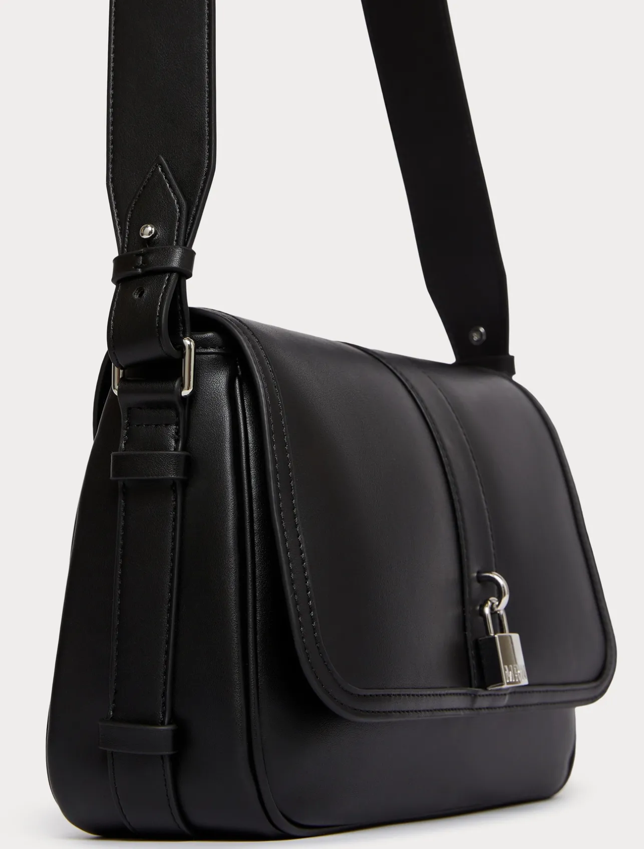 Discount Marina Rinaldi Coated fabric crossbody bag BLACK