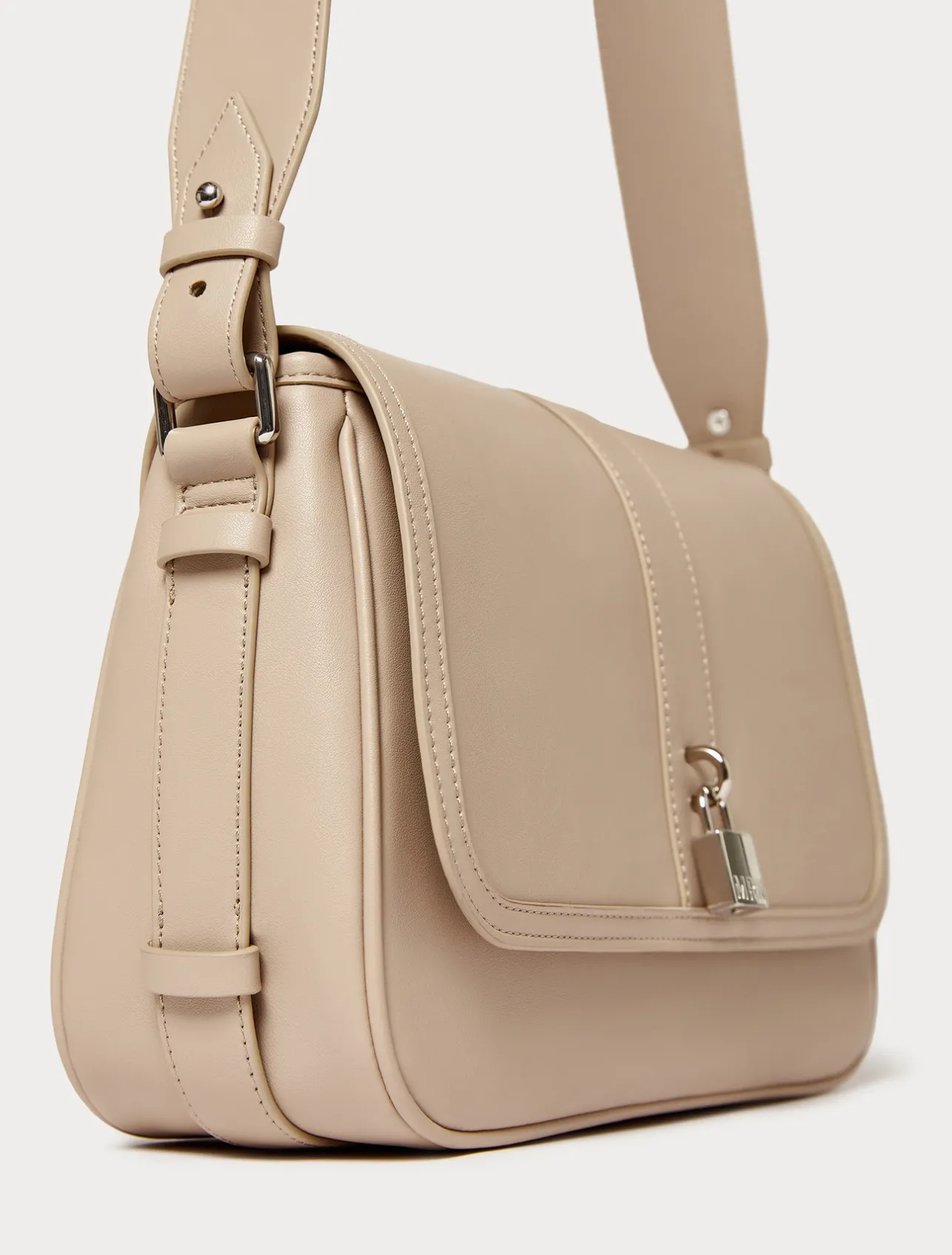 Clearance Marina Rinaldi Coated fabric crossbody bag BEIGE