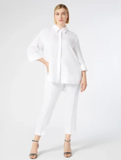 New Marina Rinaldi Coated fabric trousers WHITE