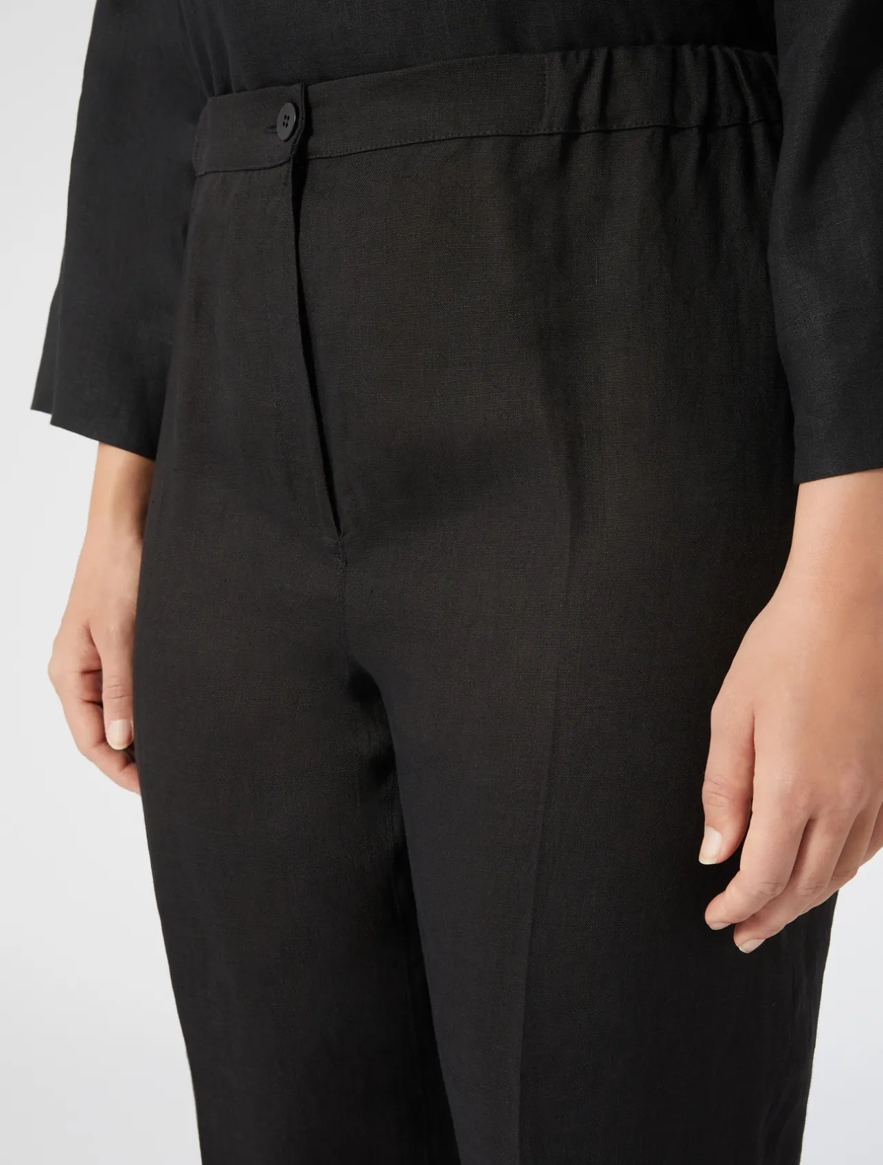 Online Marina Rinaldi Coated fabric trousers BLACK