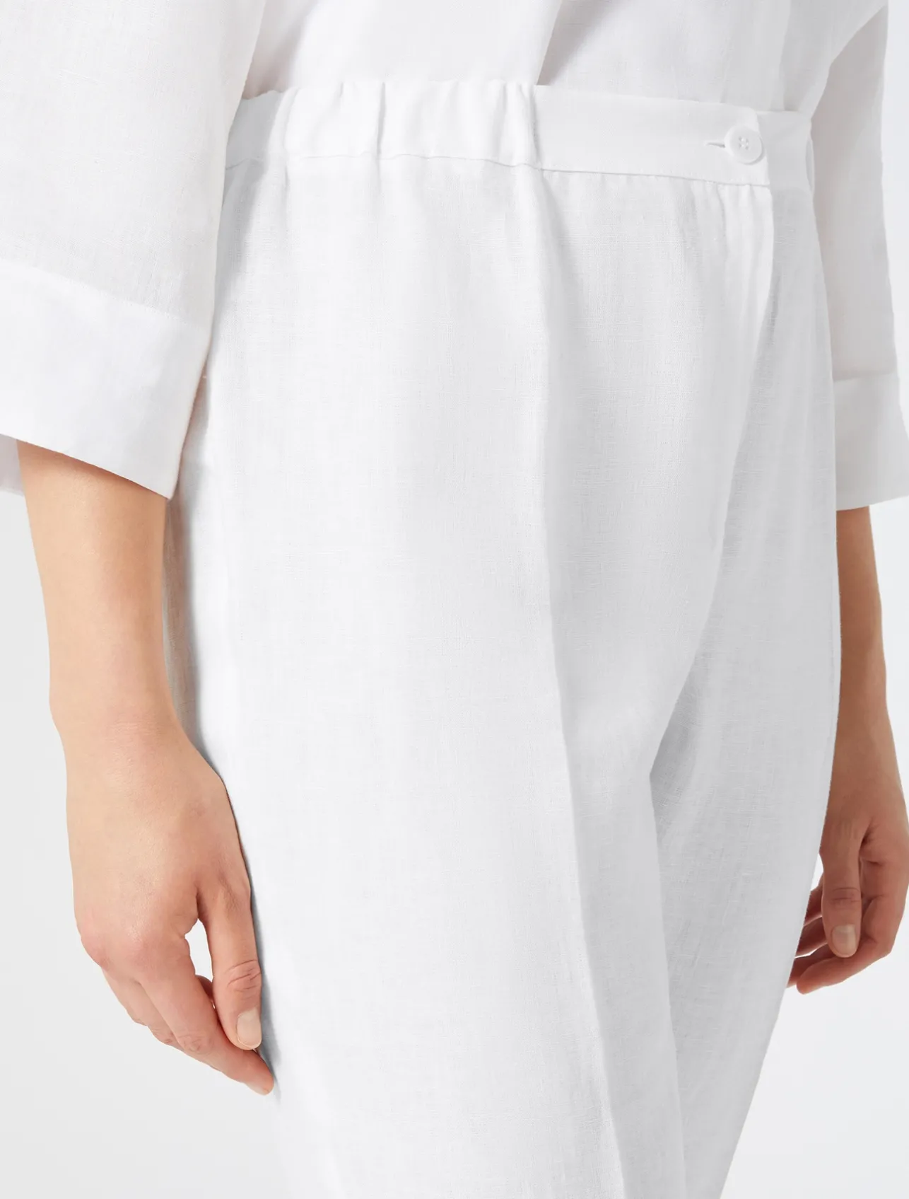 New Marina Rinaldi Coated fabric trousers WHITE