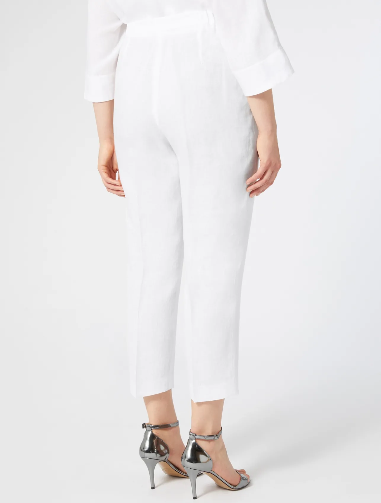 New Marina Rinaldi Coated fabric trousers WHITE