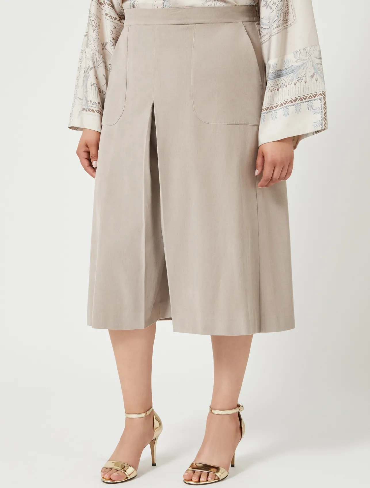 Outlet Marina Rinaldi Corduroy culottes BEIGE