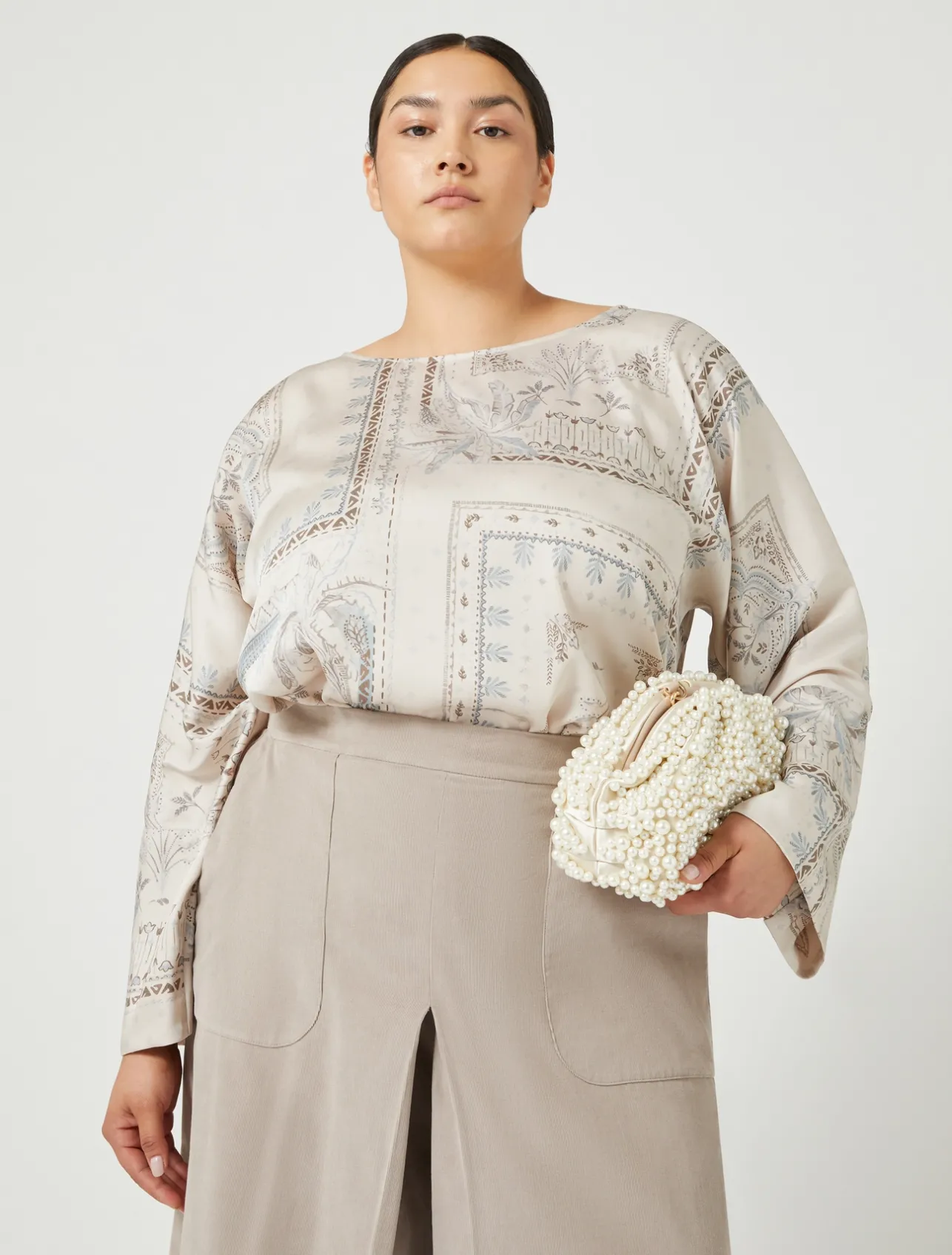 Outlet Marina Rinaldi Corduroy culottes BEIGE
