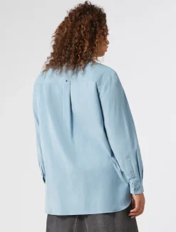 Outlet Marina Rinaldi Corduroy shirt LIGHTBLUE