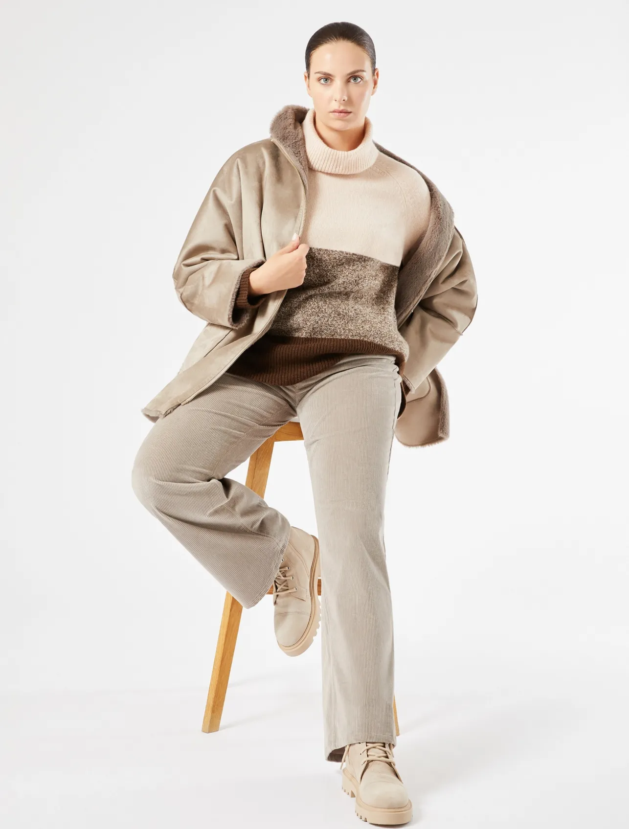 New Marina Rinaldi Corduroy trousers TURTLEDOVE