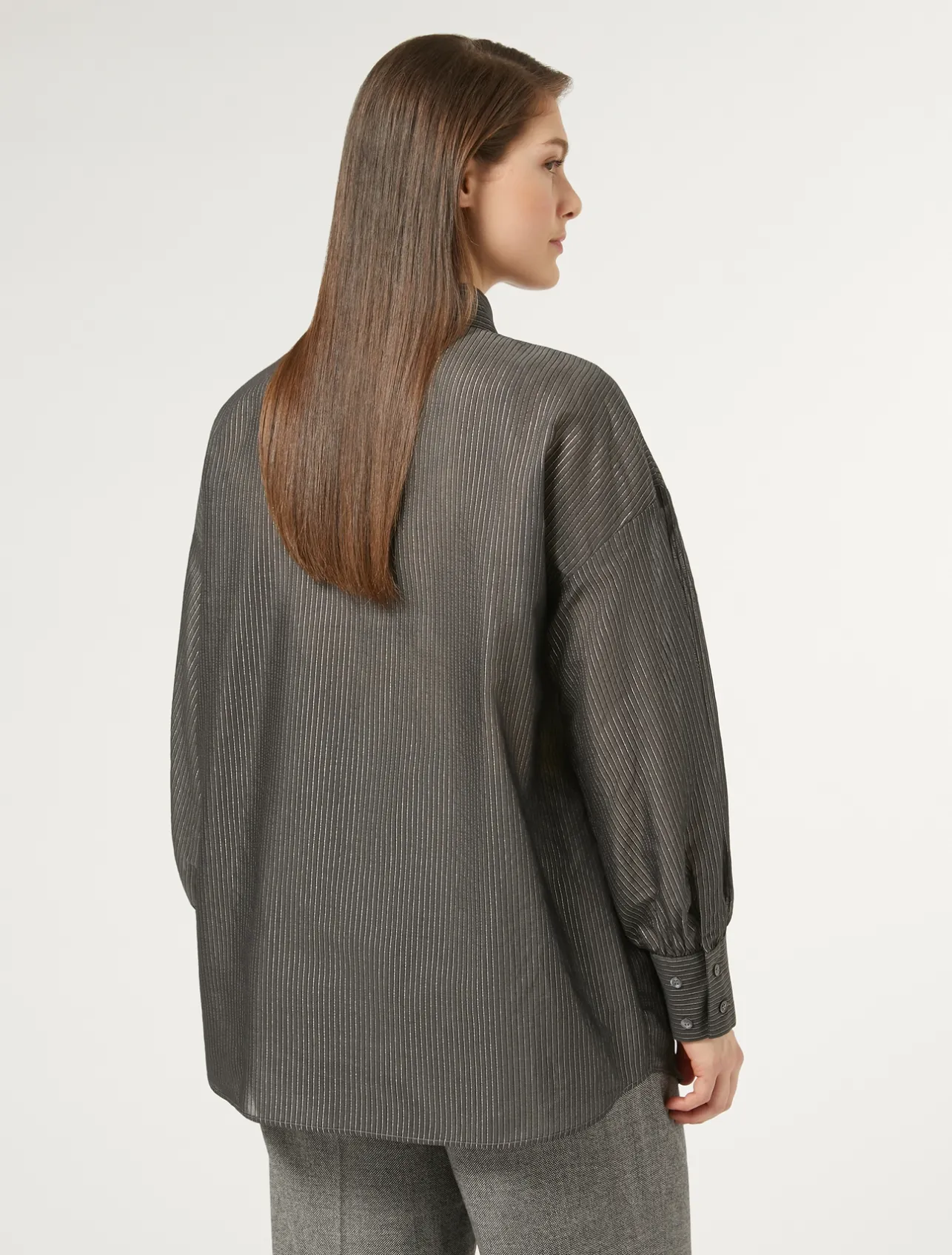 Hot Marina Rinaldi Cotton and silk canvas shirt DARKGREY