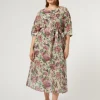 Sale Marina Rinaldi Cotton and silk voile dress PALEYELLOW