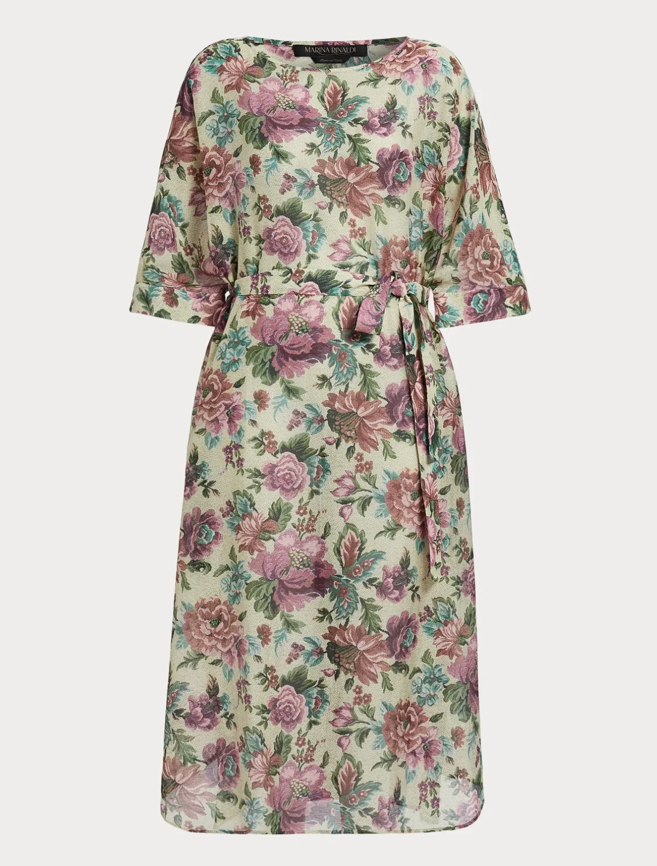 Sale Marina Rinaldi Cotton and silk voile dress PALEYELLOW