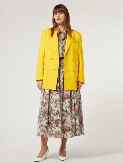 Sale Marina Rinaldi Cotton and silk voile tunic PALEYELLOW