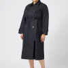 Hot Marina Rinaldi Cotton blend water-resistant trench coat MIDNIGHTBLUE