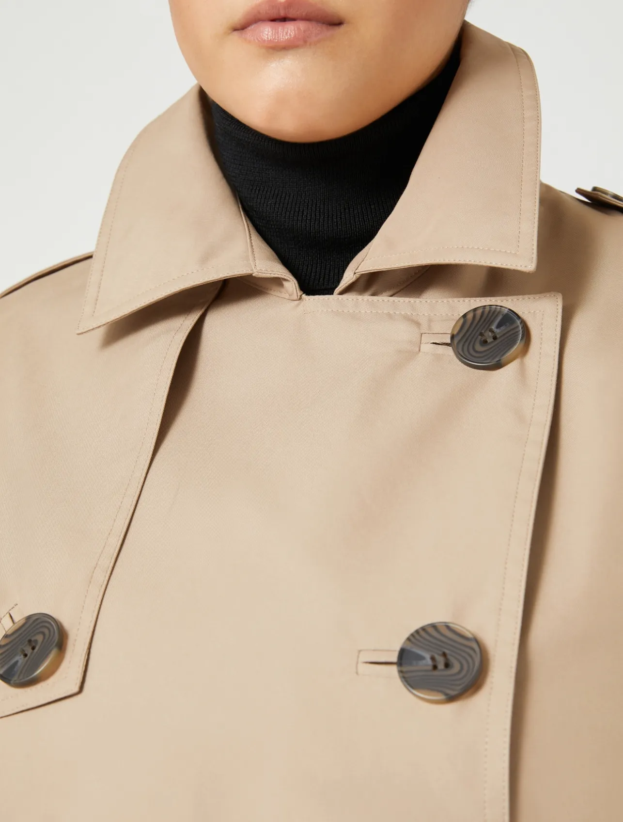 Hot Marina Rinaldi Cotton blend water-resistant trench coat KAKI