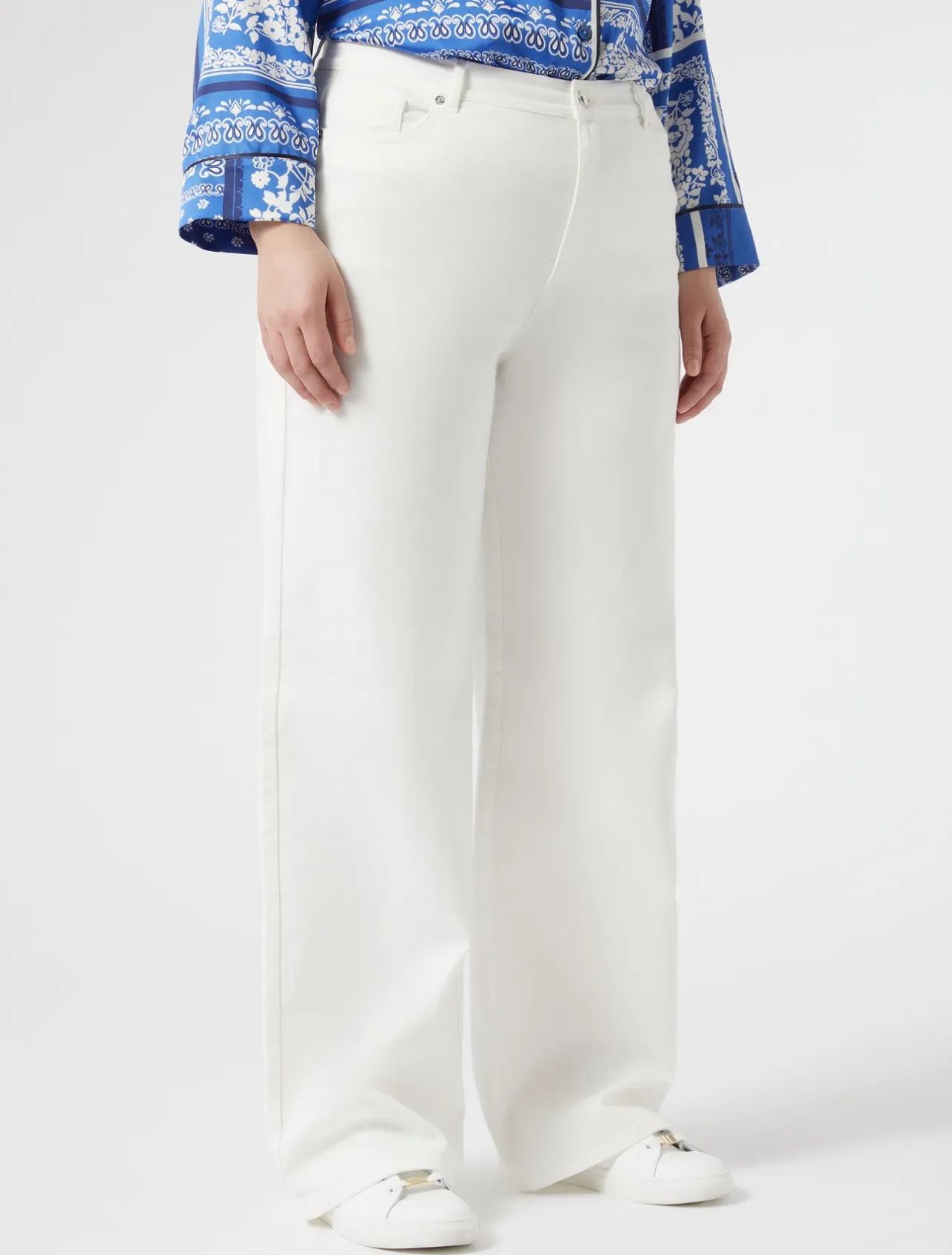 Sale Marina Rinaldi Cotton bull denim jeans IVORY