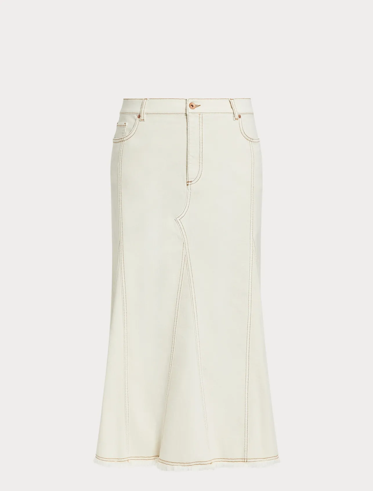 Clearance Marina Rinaldi Cotton bull denim skirt IVORY