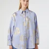 Clearance Marina Rinaldi Cotton chambray shirt LIGHTBLUE