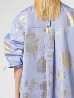 Clearance Marina Rinaldi Cotton chambray shirt LIGHTBLUE