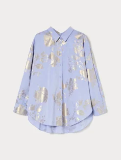 Clearance Marina Rinaldi Cotton chambray shirt LIGHTBLUE