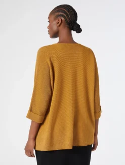 Sale Marina Rinaldi Cotton crepe cardigan MUSTARD