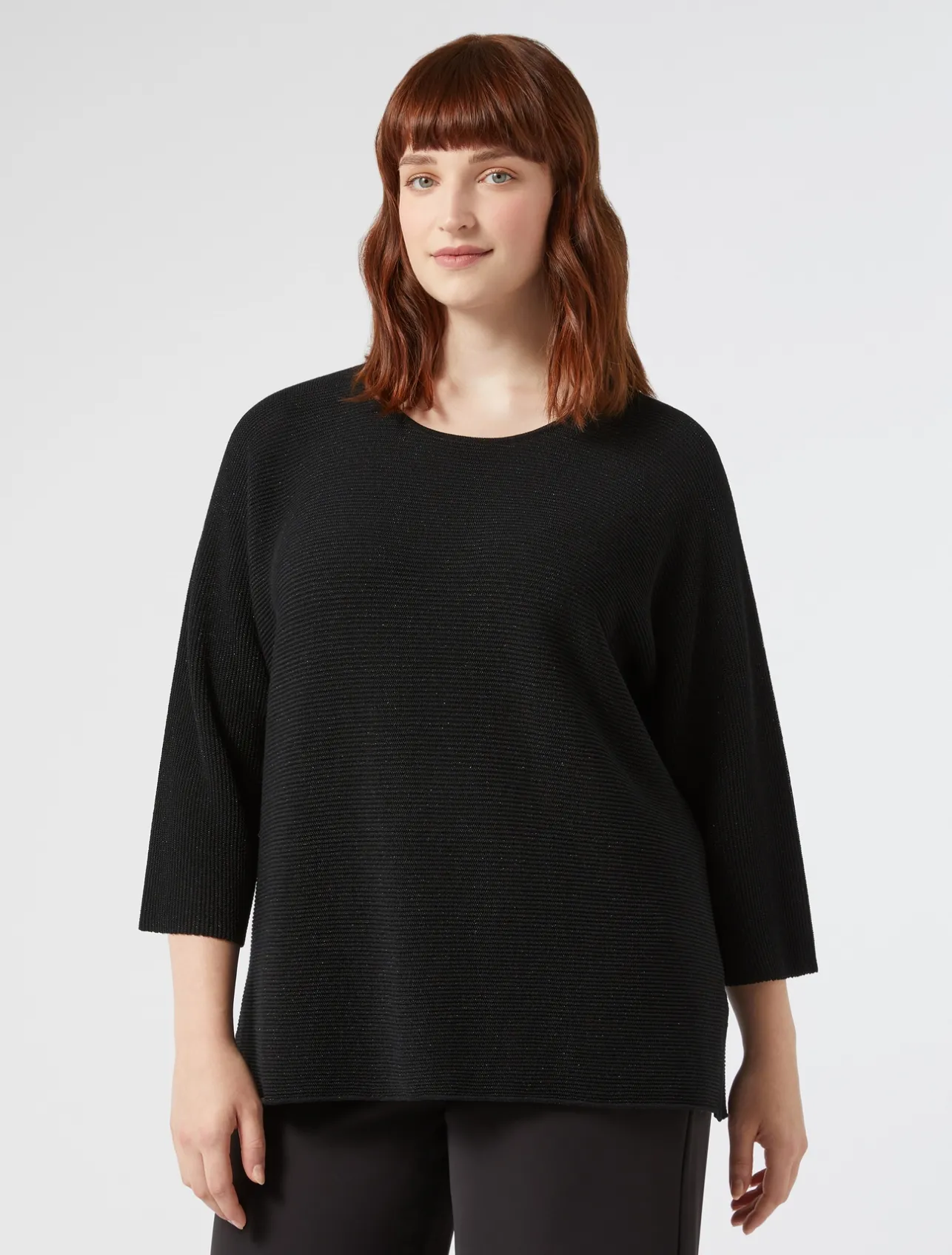 Hot Marina Rinaldi Cotton crepe sweater BLACK