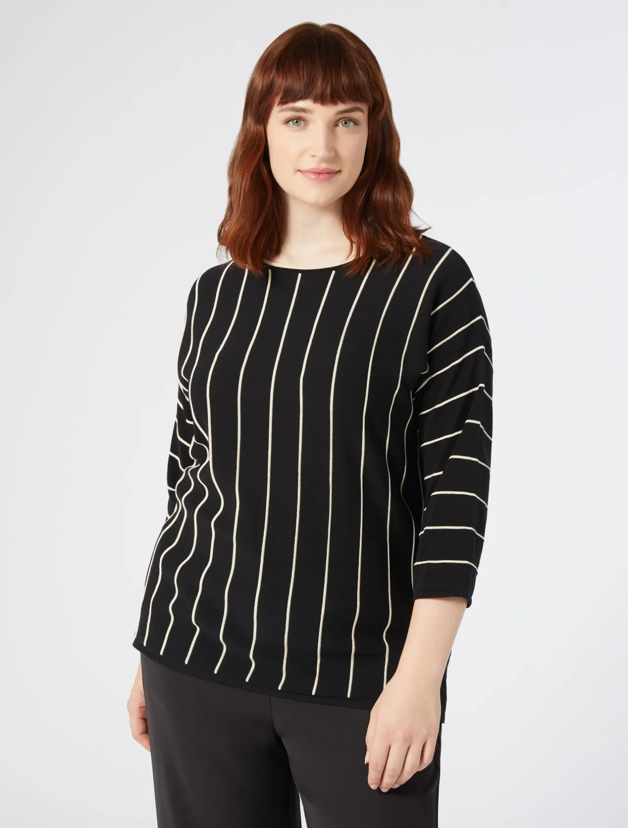 Sale Marina Rinaldi Cotton crepe sweater BLACK