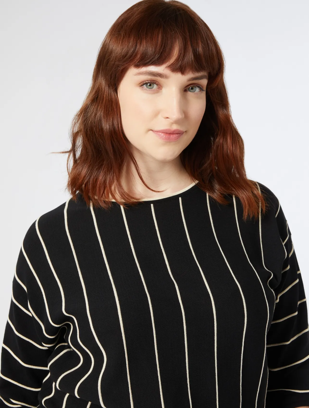 Sale Marina Rinaldi Cotton crepe sweater BLACK