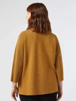 Fashion Marina Rinaldi Cotton crepe sweater MUSTARD