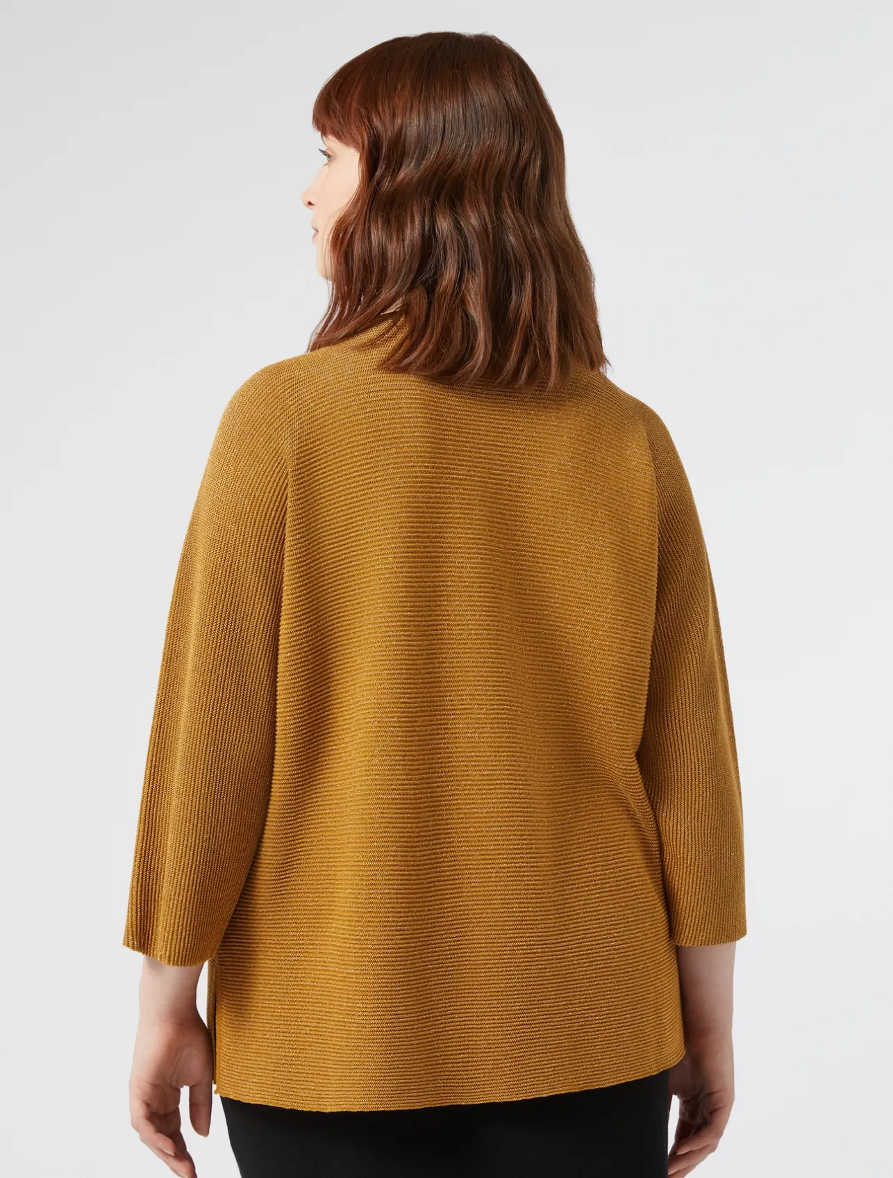 Fashion Marina Rinaldi Cotton crepe sweater MUSTARD