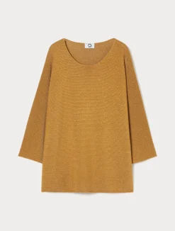 Fashion Marina Rinaldi Cotton crepe sweater MUSTARD
