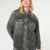 Best Marina Rinaldi Cotton denim jacket BLACK