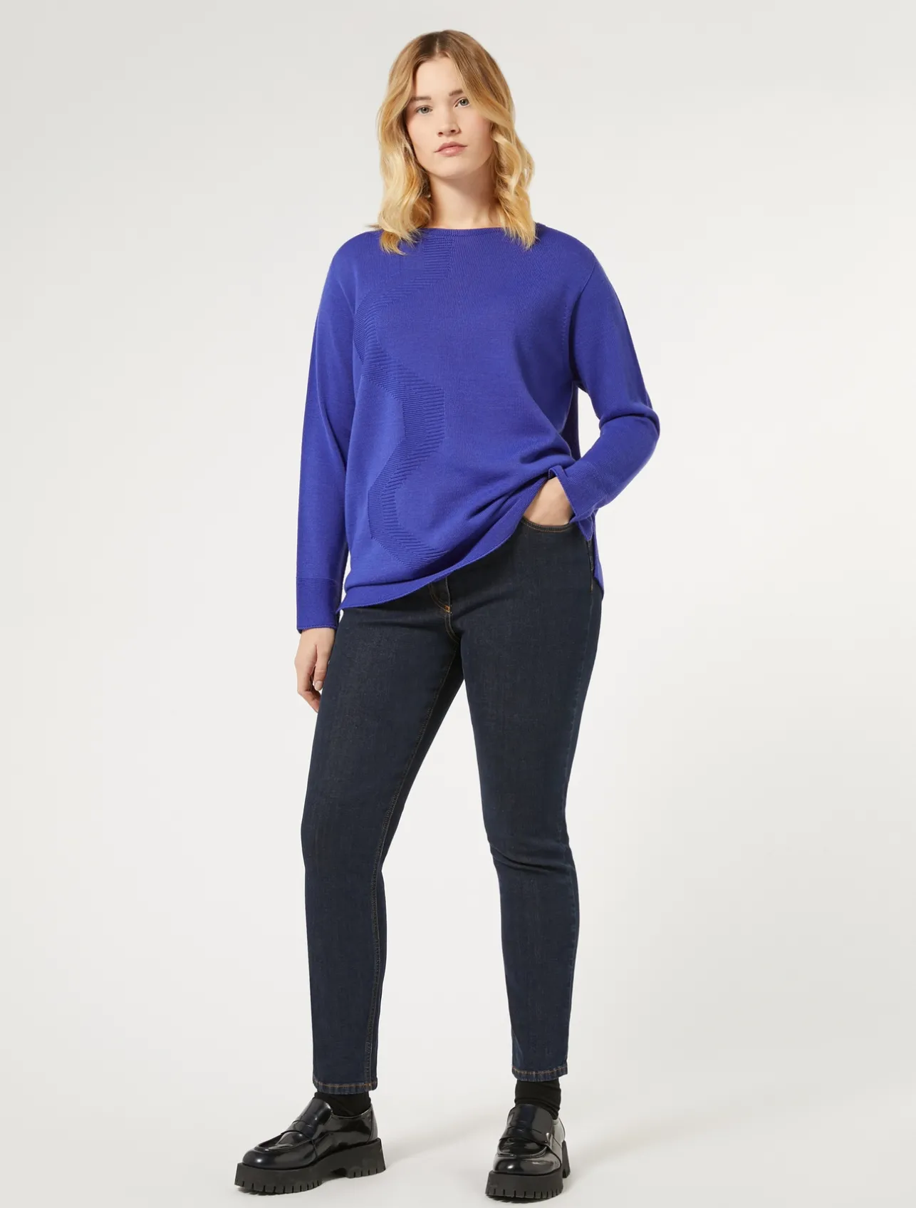New Marina Rinaldi Cotton denim jeans MIDNIGHTBLUE