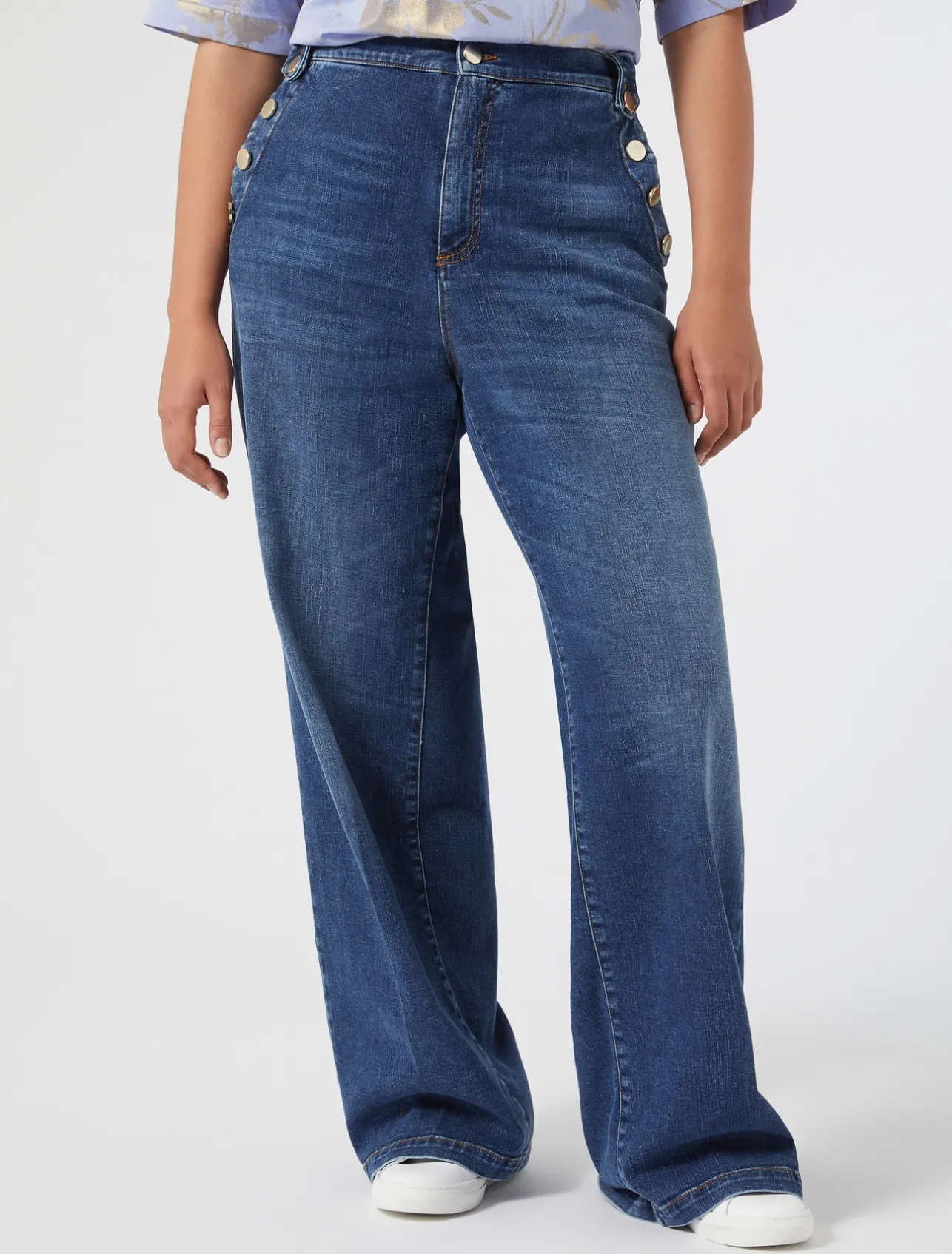 Clearance Marina Rinaldi Cotton denim jeans NAVY