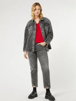 Discount Marina Rinaldi Cotton denim jeans BLACK
