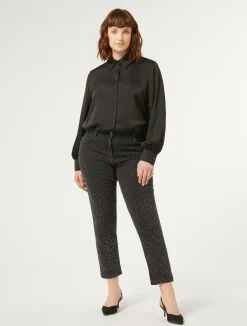 New Marina Rinaldi Cotton denim trousers BLACK