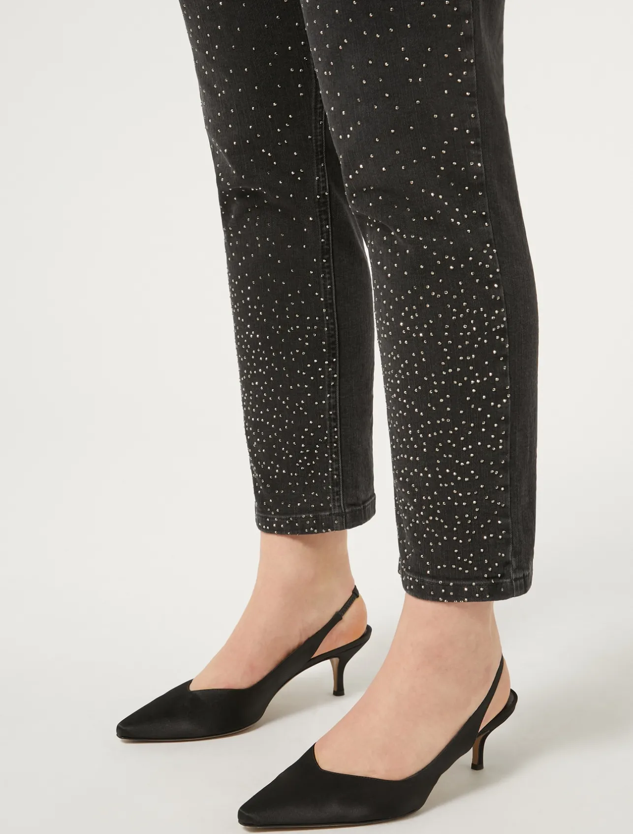 New Marina Rinaldi Cotton denim trousers BLACK