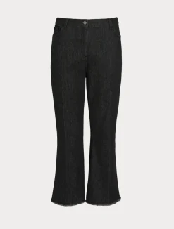 Best Marina Rinaldi Cotton denim trousers BLACK