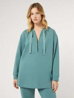Discount Marina Rinaldi Cotton jersey sweatshirt SAGEGREEN