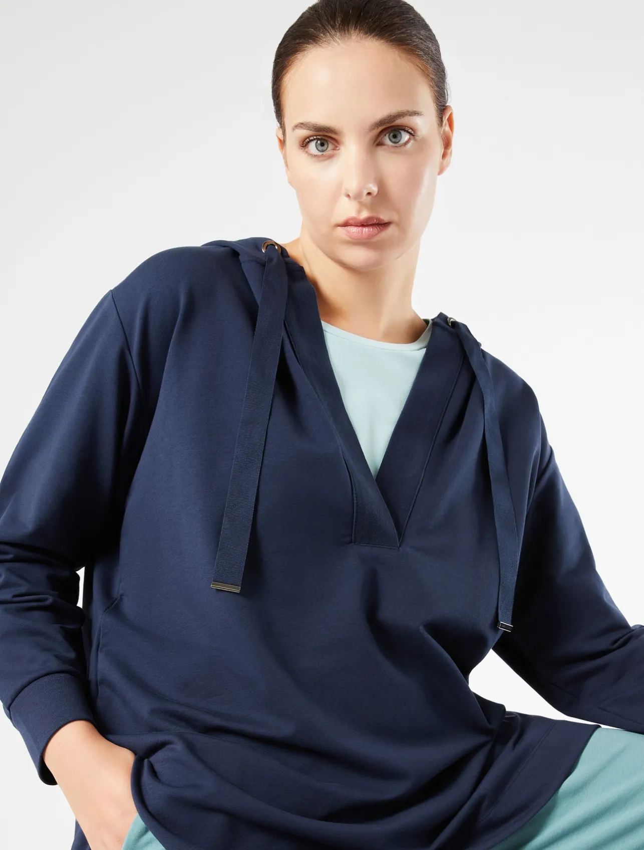Fashion Marina Rinaldi Cotton jersey sweatshirt NAVY