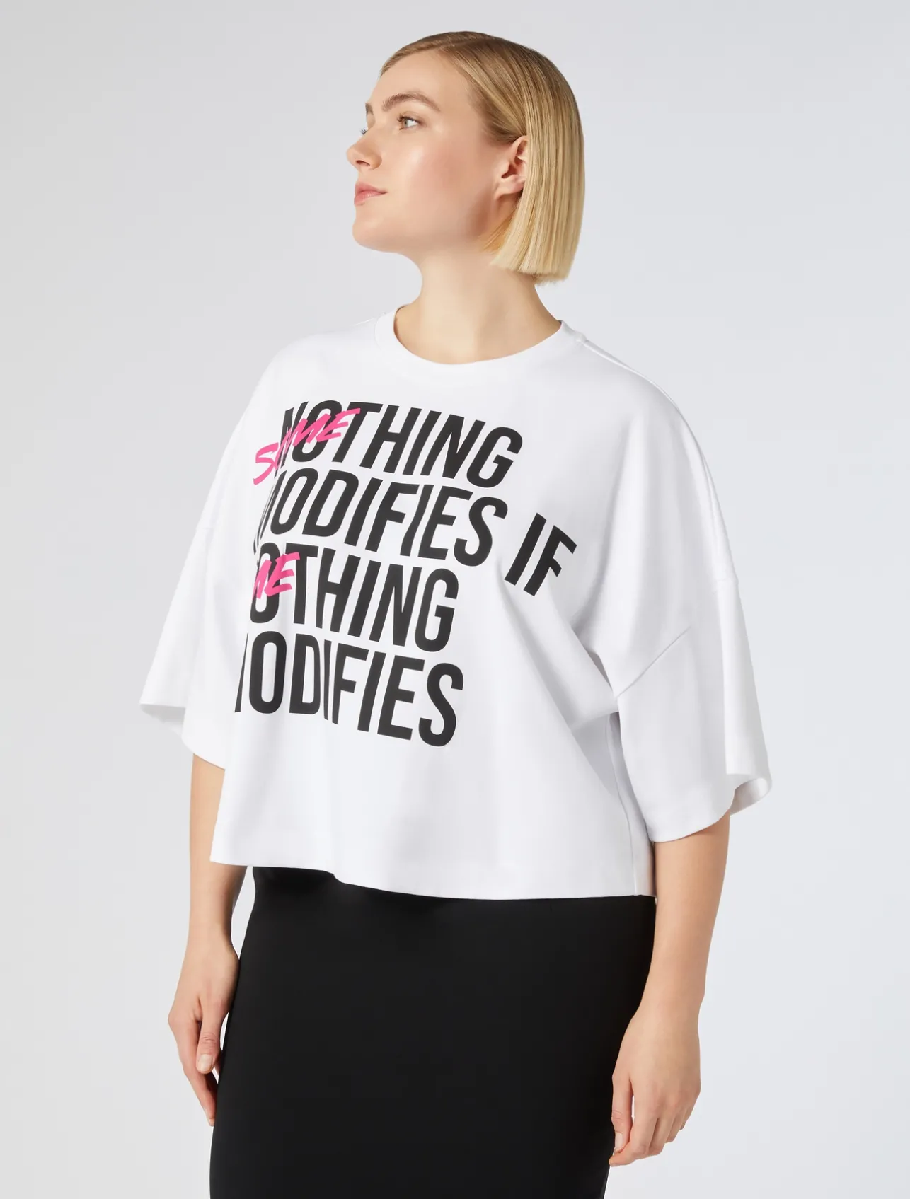Clearance Marina Rinaldi Cotton jersey T-shirt OPTICALWHITE