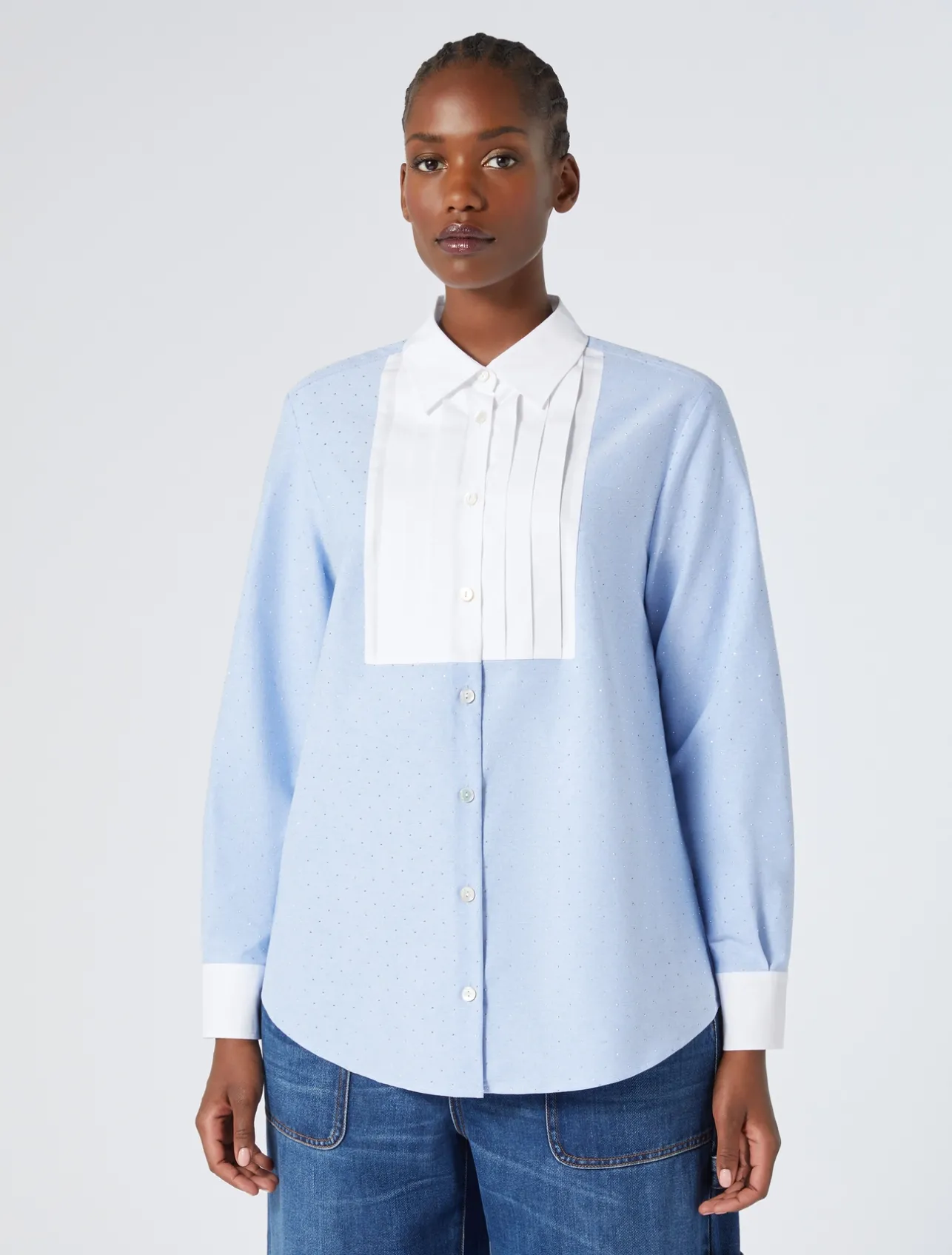 New Marina Rinaldi Cotton Oxford shirt LIGHTBLUE