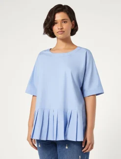 Sale Marina Rinaldi Cotton poplin blouse SKYBLUE
