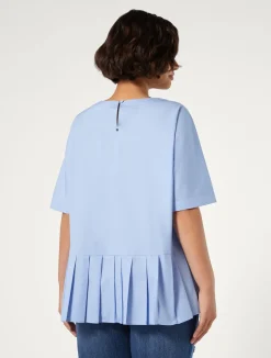 Sale Marina Rinaldi Cotton poplin blouse SKYBLUE